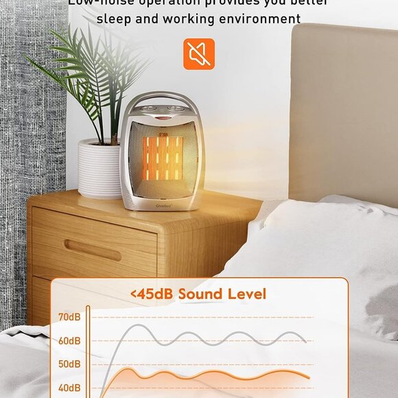 NEW Portable Electric Space Heater Thermostat Ceramic Fan Office Room Desk Indoo - Picture 6 of 9